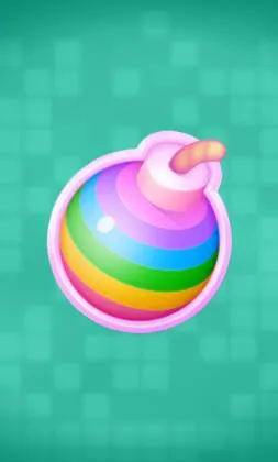 Slot-Cover mit buntem Bonbon auf türkisem Raster