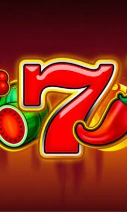 Slot-Cover mit roter Sieben, Wassermelone und Chili